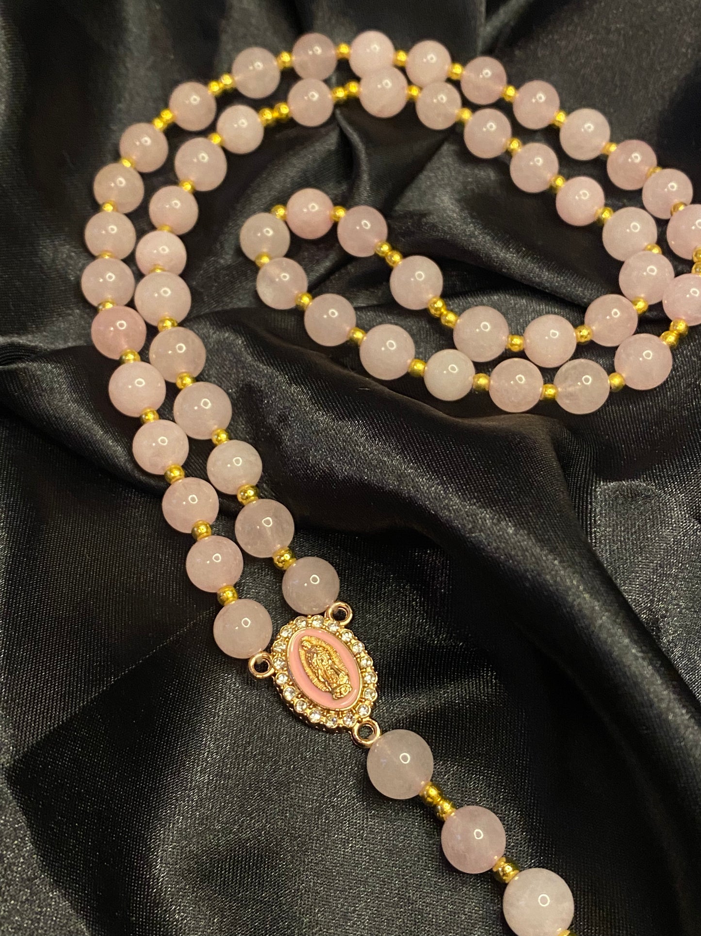 Chapelet Quartz Rose