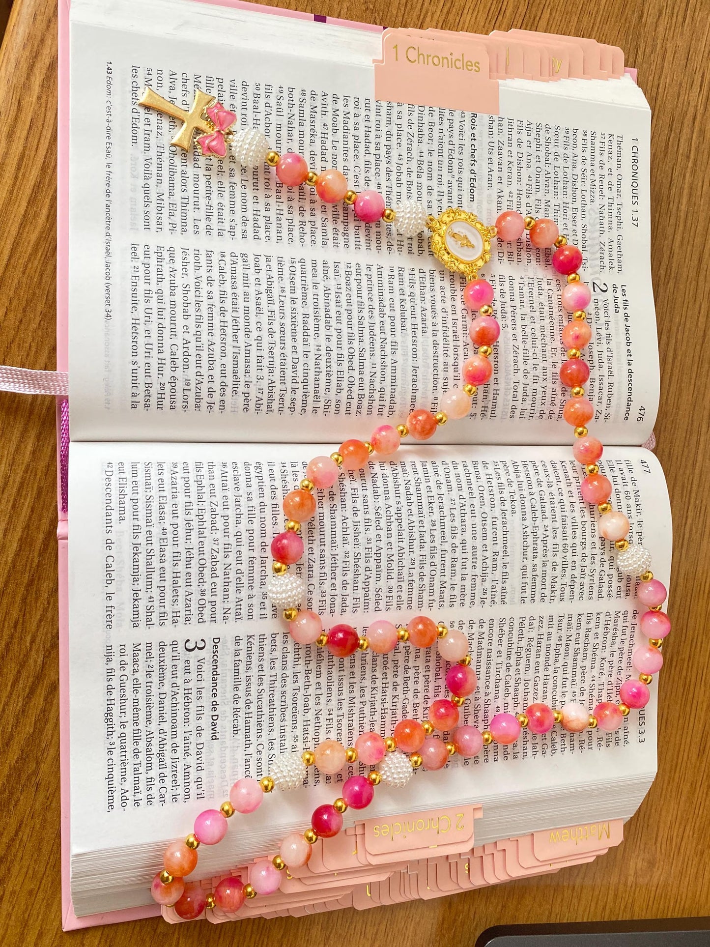 Chapelet Jaspe Rose Persan