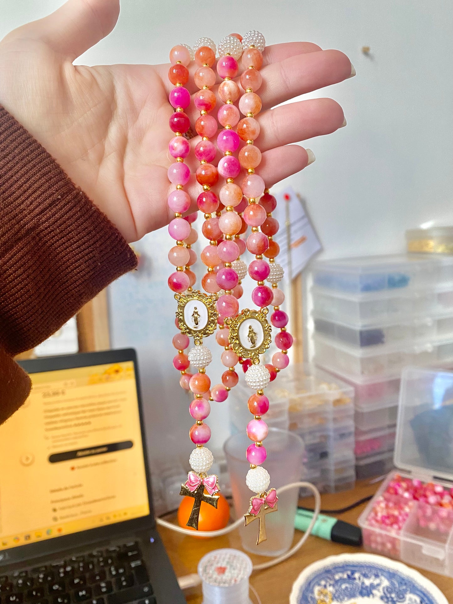 Chapelet Jaspe Rose Persan