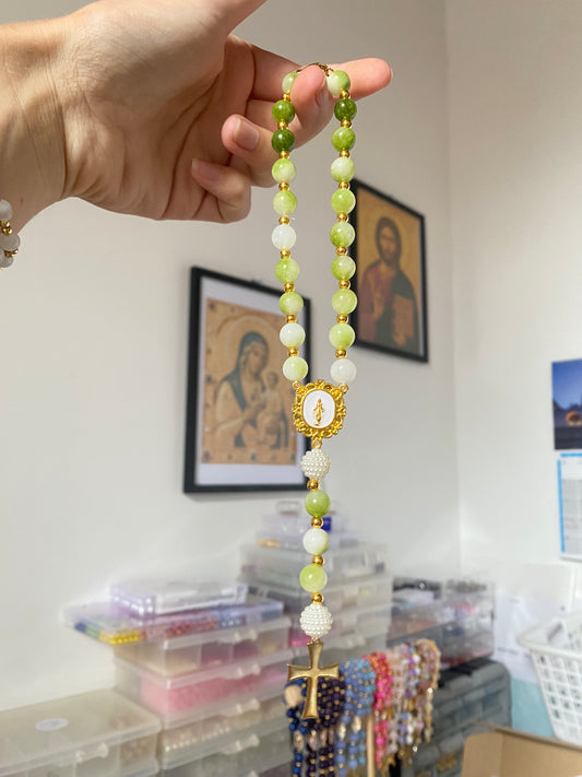 Green Peridot car rosary