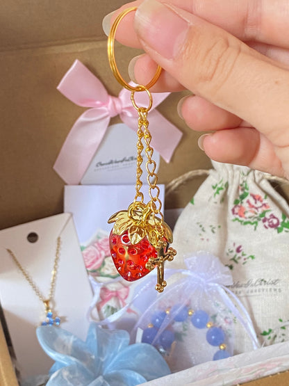 Porte-clés - Fraise et Croix