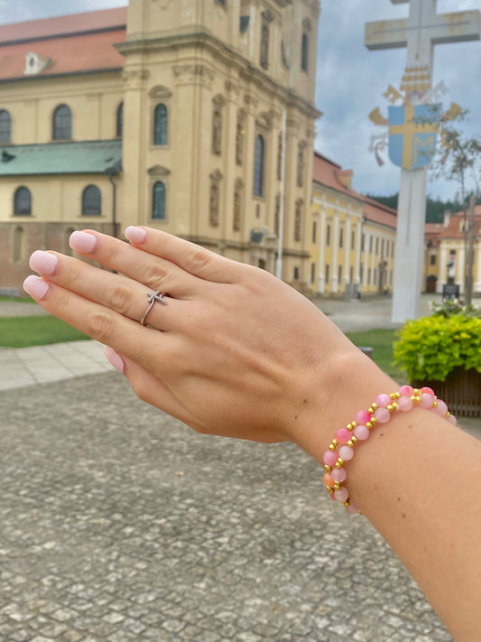 Bracelet - Natural Stone Pink Persian Jasper