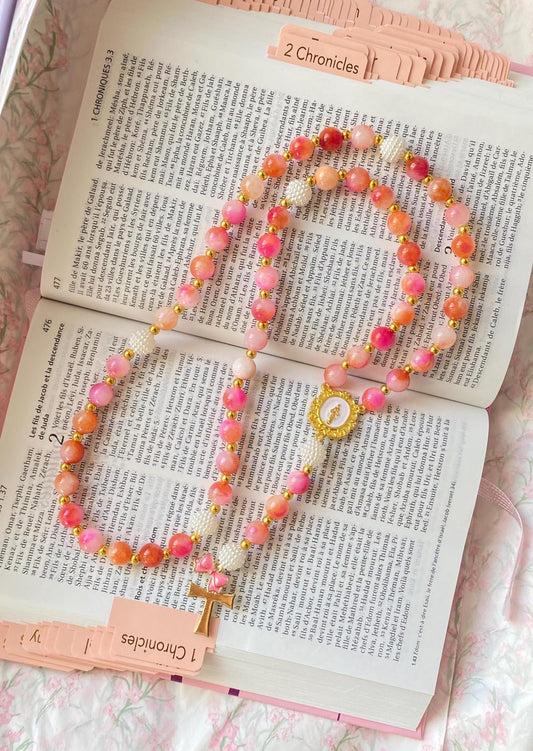 Chapelet en jaspe rose persan